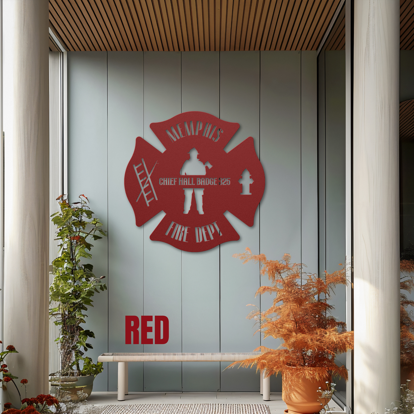 Firefighter Shield Metal Art