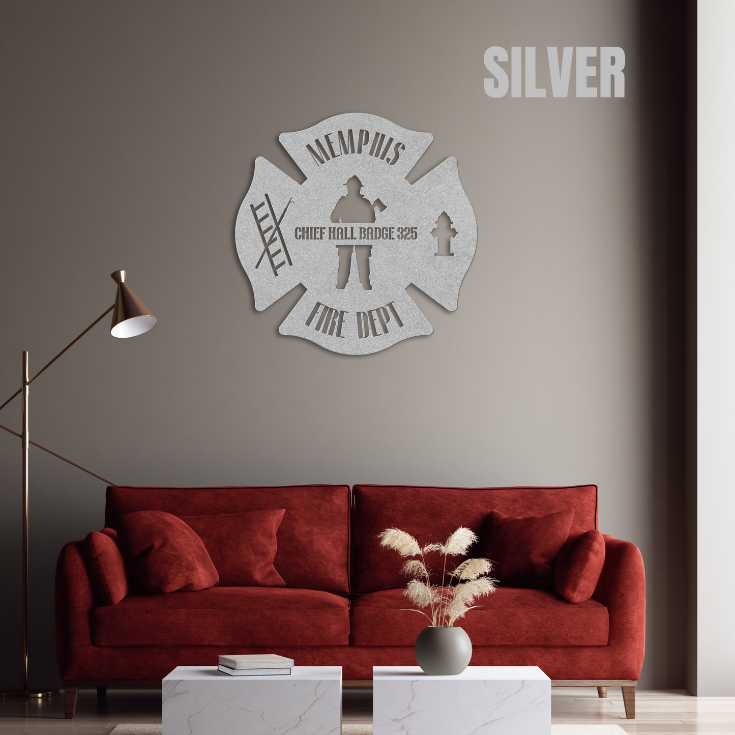 Firefighter Shield Metal Art